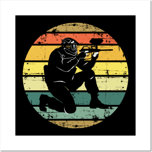 Vintage Sunset Striped Paintball Posters and Art